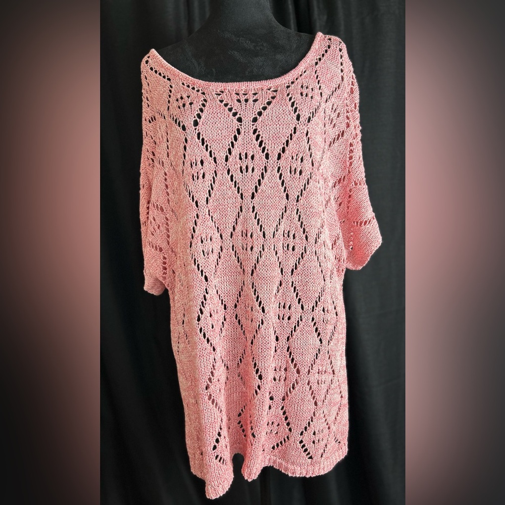 Leo & Nicole Plus Size Pink Knit Sweater XXL o17